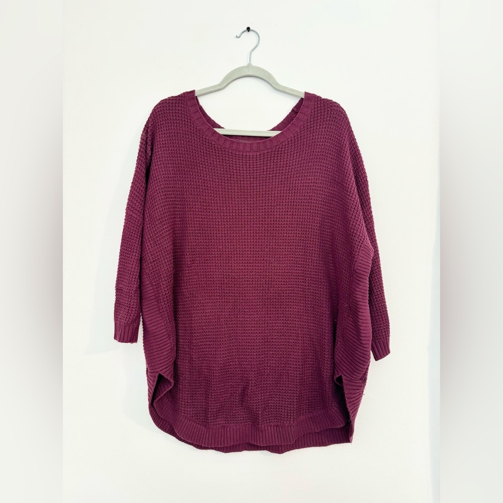 Express Pullover Sweater, Burgundy, Women’s size XL